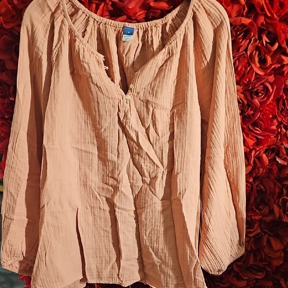 Old Navy NWT Women's Pink Blouse Tunic Style Thicker Feel Size XLarge